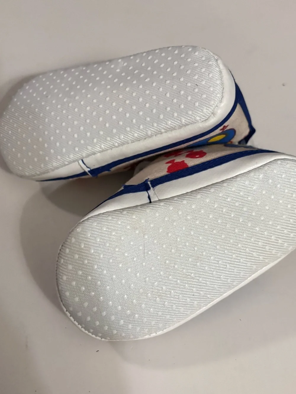Baby Canvas Walker Shoes in Cream with Red Fish & Monkey Print